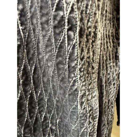 Eileen Fisher Velvet Jacket Petite M Gray Quilted Open Front Formal Silk Blend - Picture 4 of 10